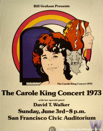 Carole King Promotional Poster, featuring David T. Walker (1973) Courtesy of David T. Walker